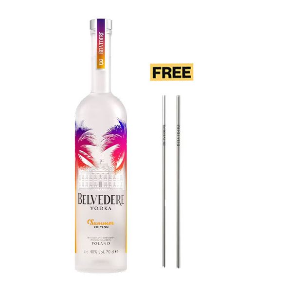 Belvedere Vodka Summer Edition 70cl + 2x FREE Metal Straws
