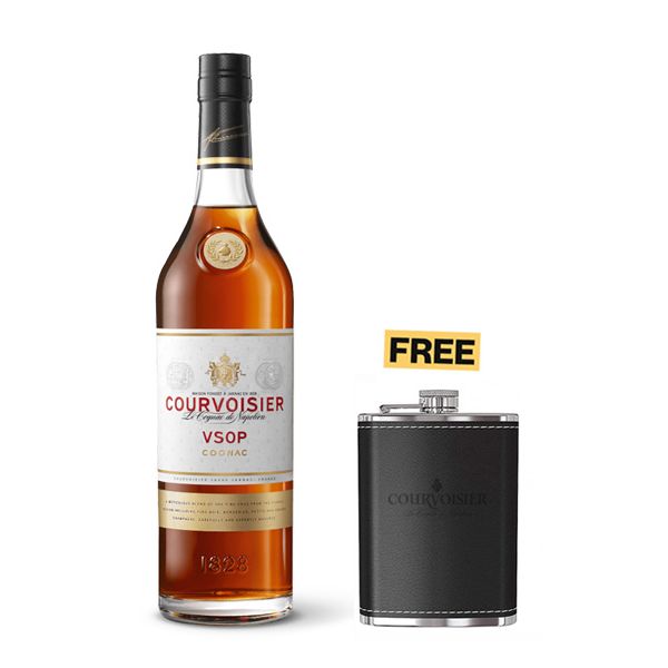 Courvoisier VSOP Cognac 70cl + FREE Flask