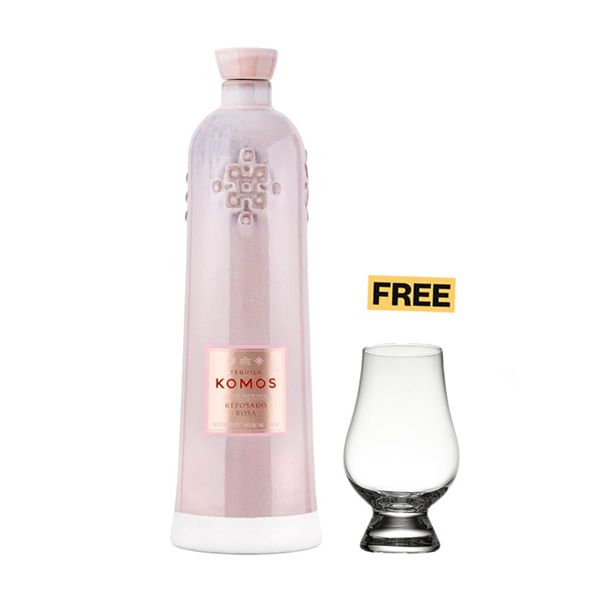 Komos Reposado Rosa Tequila 70cl + 1x FREE Glass
