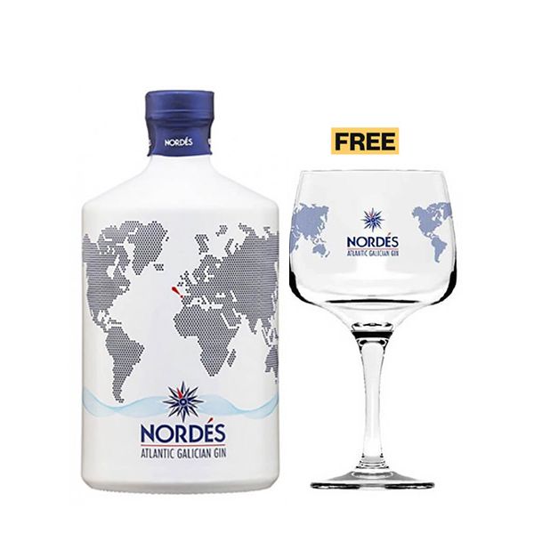 Nordés Atlantic Galician Gin 70cl + 1x FREE Glass