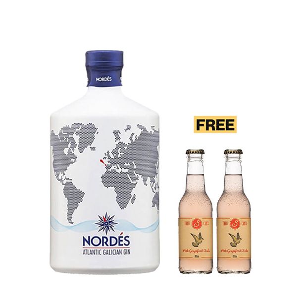 Nordés Atlantic Galician Gin 70cl + 2x FREE Mandarin & Bergamot Soda