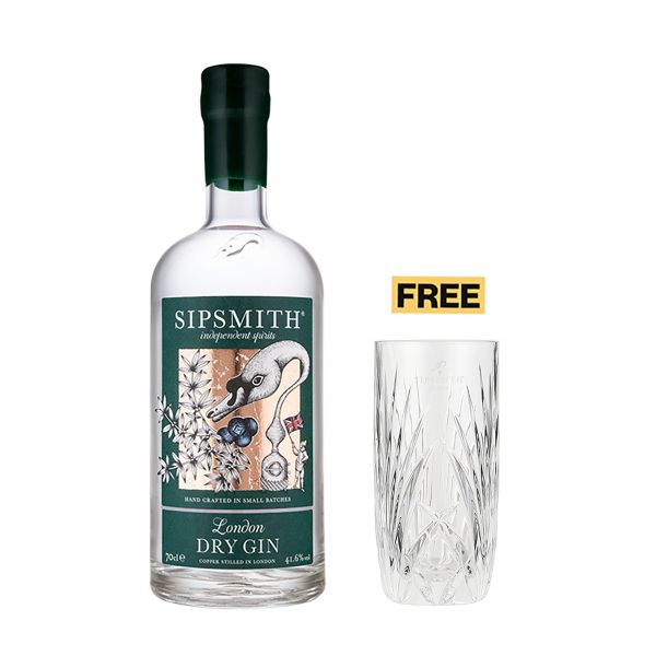 Sipsmith London Dry Gin 70cl + 1x FREE Glass