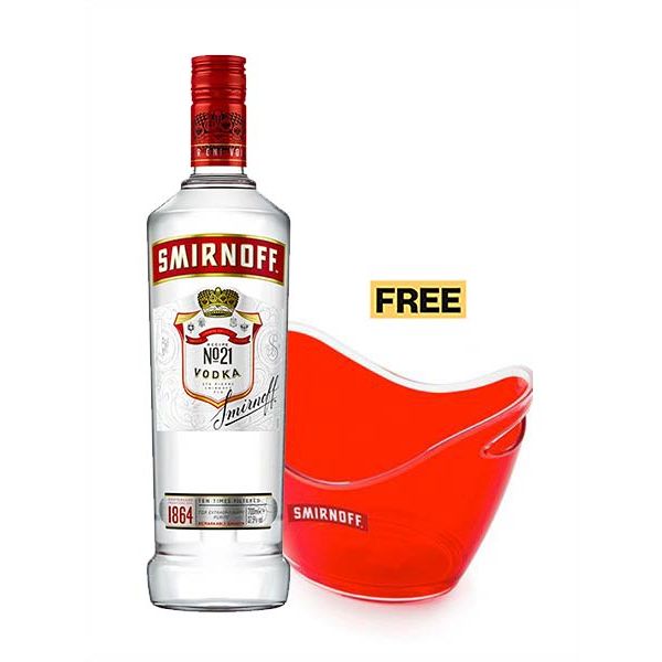 Smirnoff Red Label Vodka 70cl + 1x FREE Ice Bucket