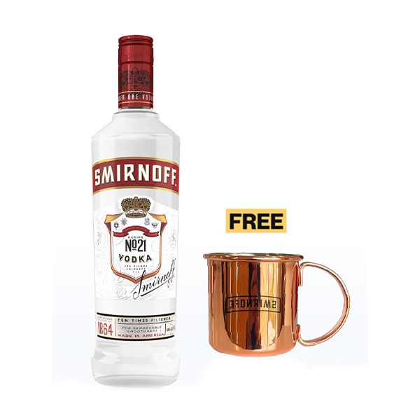 Smirnoff Red Label Vodka 70cl + 1x FREE Copper Cup