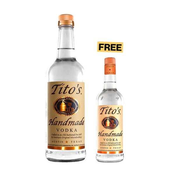 Tito's Handmade Vodka 75cl + 1x FREE 20cl