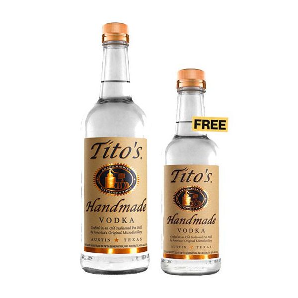 Tito's Handmade Vodka 75cl + 1x FREE 37.5cl