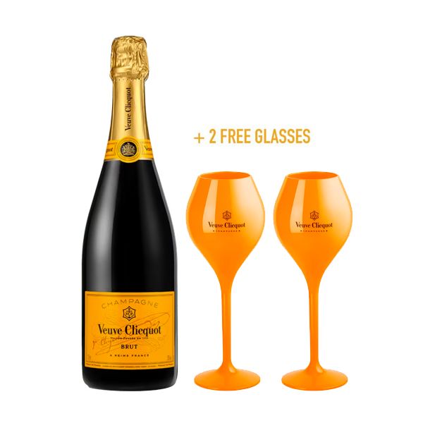 Veuve Clicquot Brut Yellow Label + 2x FREE Glasses